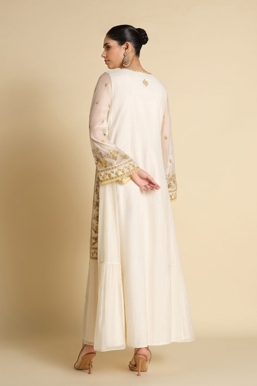 Vriddha Embroidered Mul Kaftan - Natural, Natural, image 2